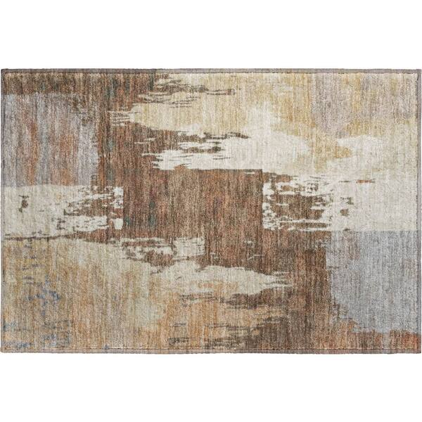 Mayfield Premium Machine Washable Abstract AMF2347 Cayenne 3 ft. x 4 ft. Area Rug