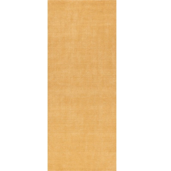 RUGS USA Arrel Speckled Wool-Blend Golden Butter 3 ft. x 8 ft. Indoor/Outdoor Patio Runner Rug