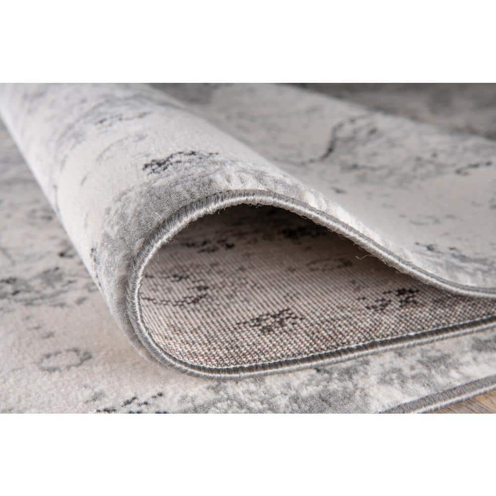 Bohemian Distressed Medallion 5' x 7' Gray Synthetic Area Rug