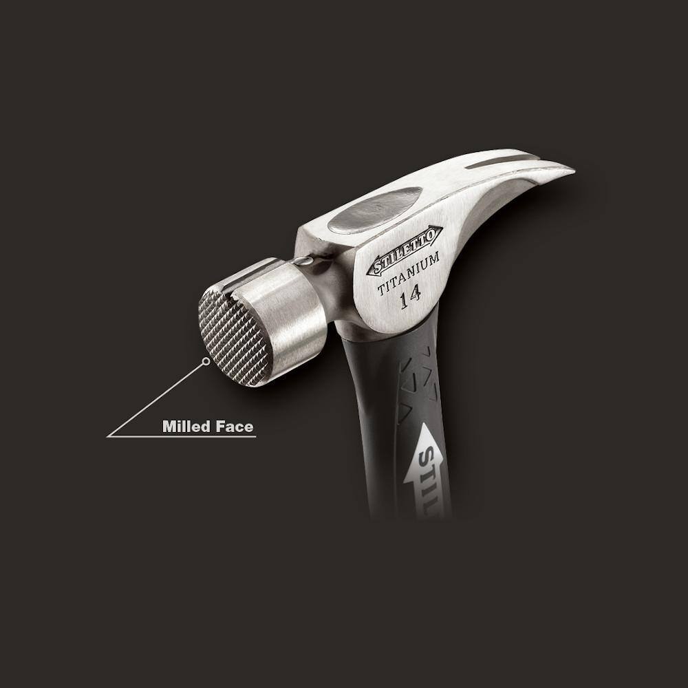 ErgoCraft 16" Black and Chrome Titanium Milled-Face Claw Hammer