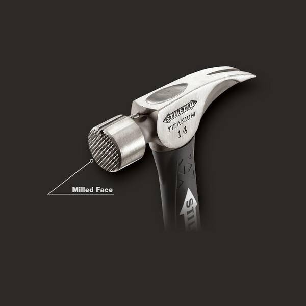 Stiletto 14 oz. Titanium Milled Face Hammer with 16 in. Curved Poly FG Handle TI14MC F The Home Depot