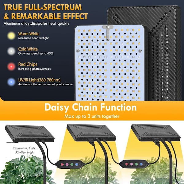 Vrbgify Adjustable Height Plant Grow LED Light Full Spectrum 2000