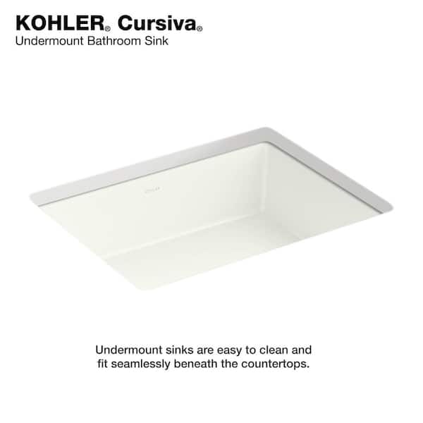 KOHLER Cursiva 20 in. Rectangular Vitreous China Undermount
