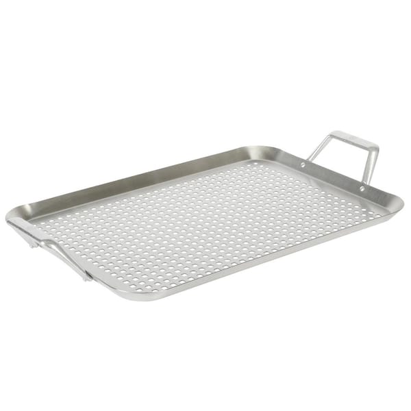 MARTHA STEWART Amber 17 in. x 12 in., Rectangular Cast Aluminum BBQ Grill Topper Outdoor Kitchen Accessory with Handles