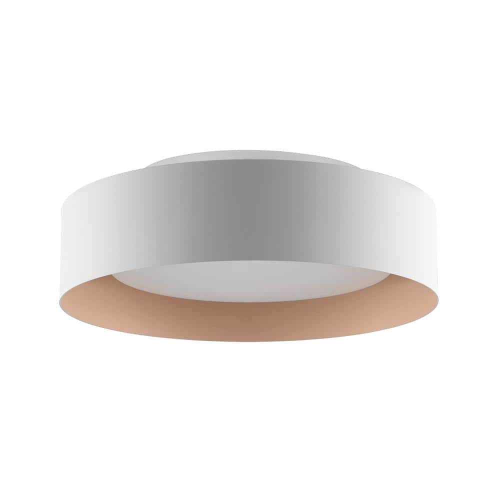 Lynch 15.75 in. 3-Light White and Natural Ceiling Light