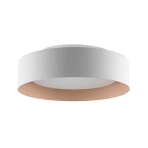 Lynch 15.75 in. 3-Light White and Natural Ceiling Light