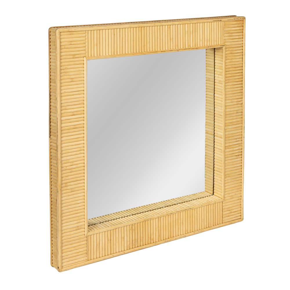 27.95 in. W x 28 in. H Bamboo Square Natural Framed Wall Decorative Mirror price history on PriceWatchPro