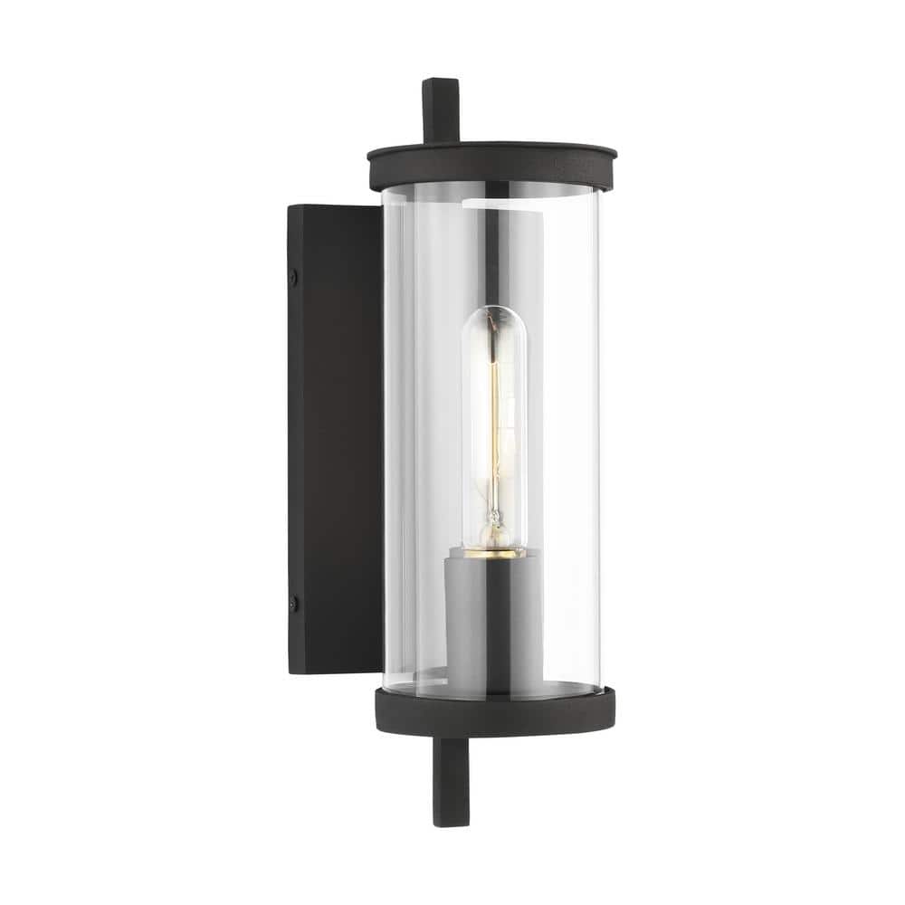 Textured Black 12.5" Dimmable Electric Wall Lantern