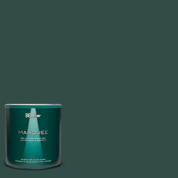 BEHR MARQUEE 1 qt. #ECC-51-3 Hidden Forest Semi-Gloss Enamel Interior Paint & Primer