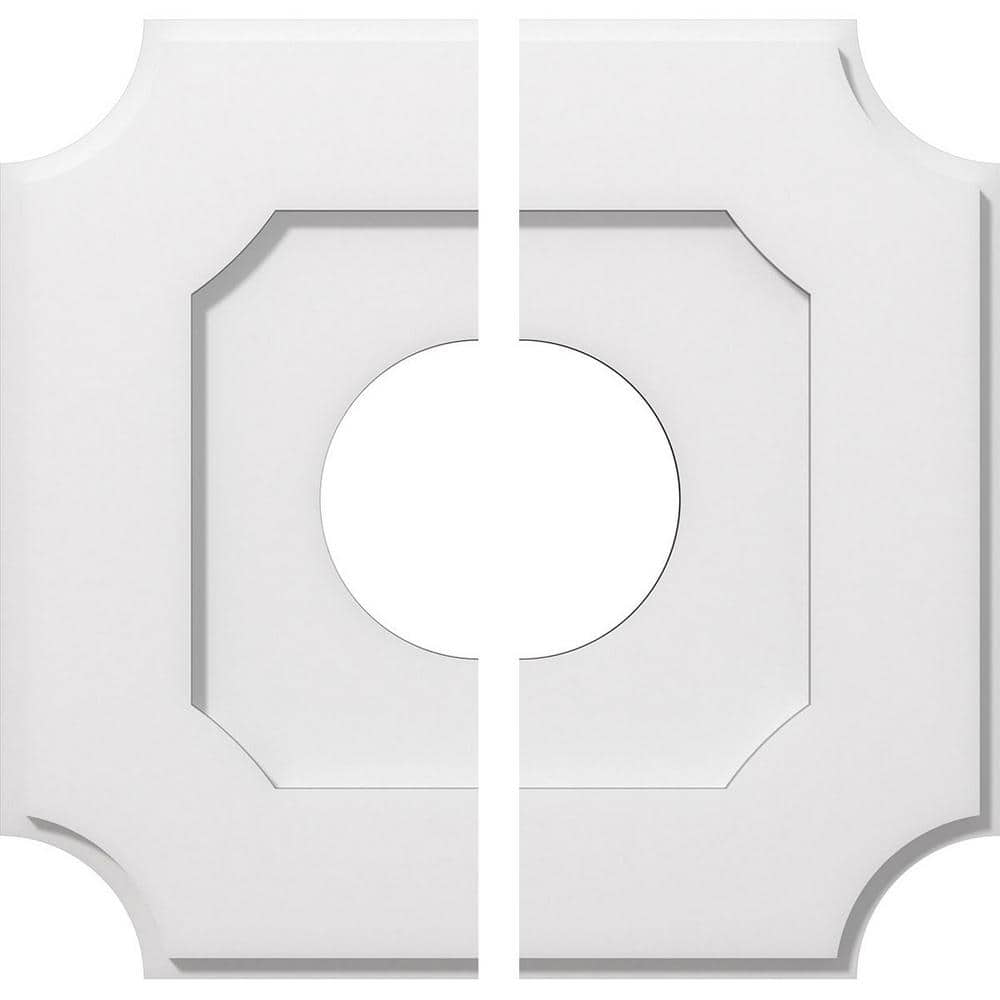 18'' White PVC Contemporary Two-Piece Ceiling Medallion
