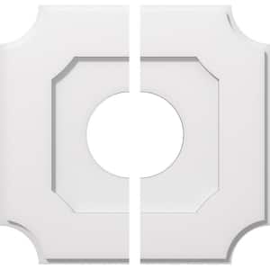 18 in. O.D. x 6 in. I.D. x 1 in. P Locke Architectural Grade PVC Contemporary Ceiling Medallion (2-Piece)