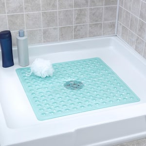 21 in. x 21 in. Square Shower Mat in Aqua