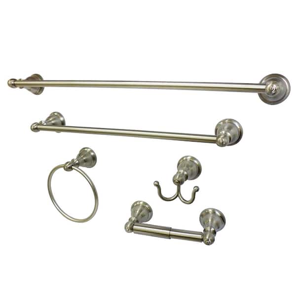 Kingston Brass Southwestern 5-Piece Bath Hardware Set in Brushed Nickel