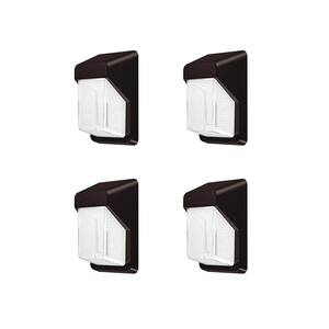 Powerwall 200-Watt Equivalent Integrated LED Bronze Outdoor Wall Pack, 3000 Lumens, Commercial Over Door Light (4-Pack)