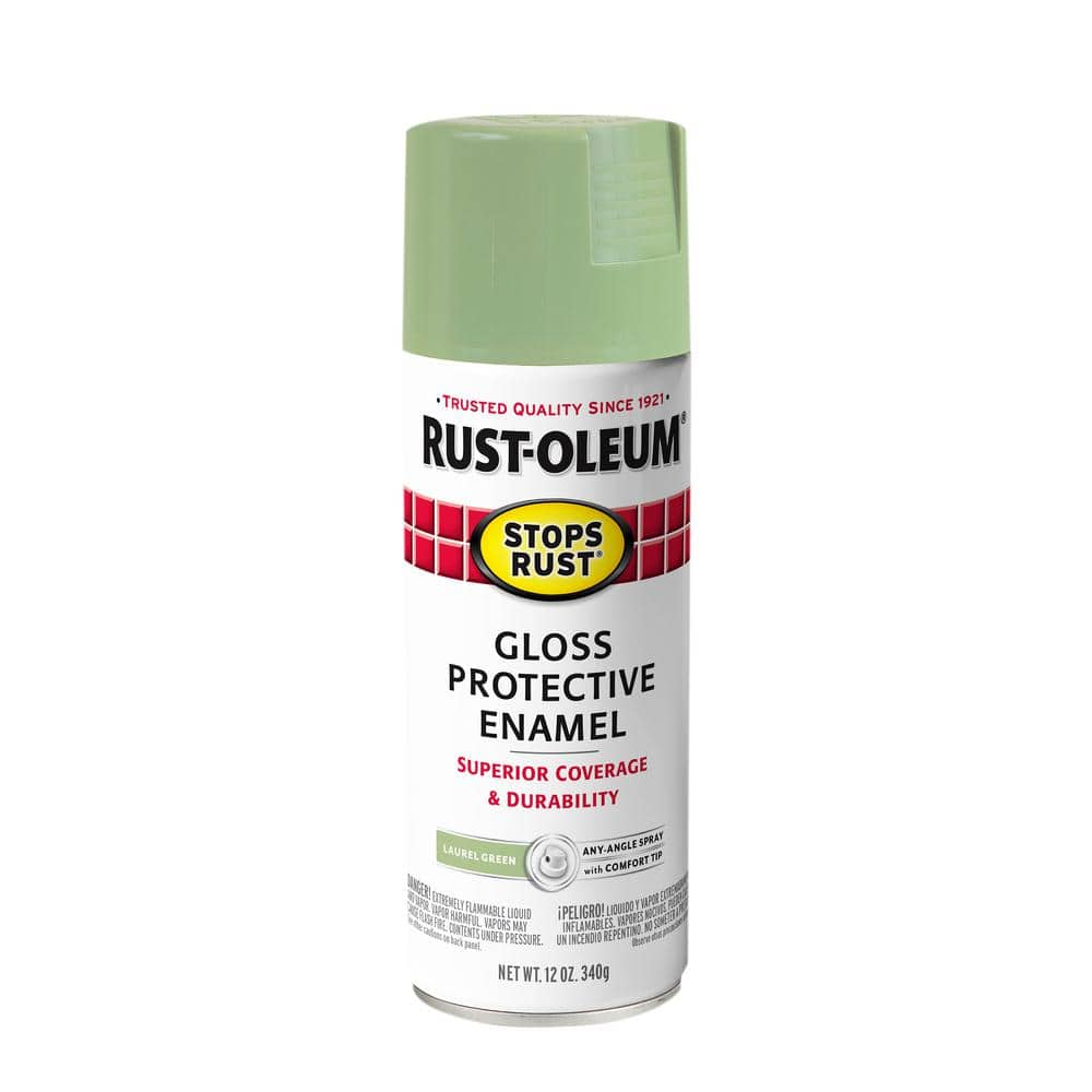 Rust-Oleum Stops Rust 12 oz. Protective Enamel Gloss Laurel Green Spray ...