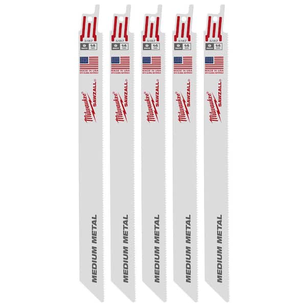 saul Milwaukee 9 in. 14 TPI Medium Metal Cutting SAWZALL Reciprocating