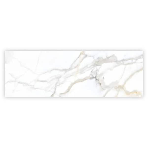 Strata 16 in. x 48 in. Matte Soft White Ceramic Large Format Wall and Floor Tile (15.5 sq ft/case)-3 Pack