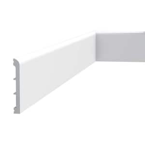1/2 in. D x 4-3/8 in. W x 78-3/4 in. L Primed White High Impact Polystyrene Baseboard Moulding (2-Pack)
