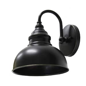 1-Light Imperial Black Outdoor Wall Mount Barn Light Sconce