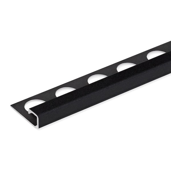 TrimMaster Textured Black 3/8 in. x 98-1/2 in. Aluminum Square Tile Edging Trim