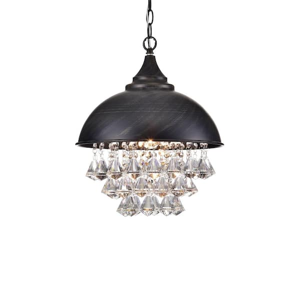 Jojospring Visalia 13.8 in. W 1Light Antique Black Crystal Chandelier