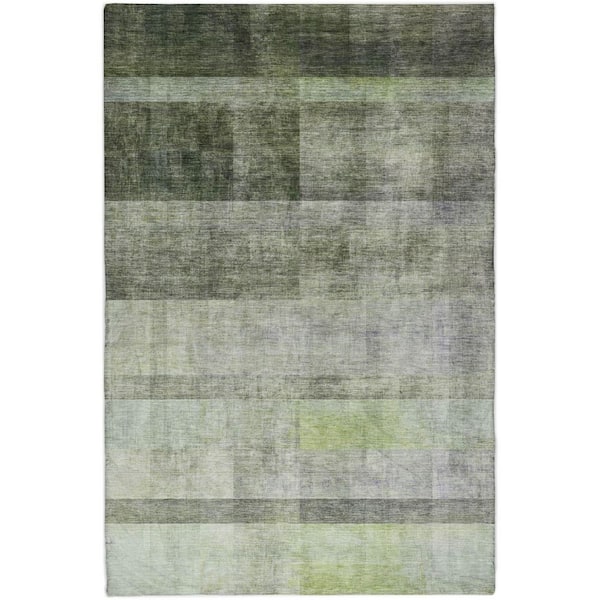 Dream Shag Premium Machine Washable Abstract ADS568 Olive 10 ft. x 14 ft. Area Rug