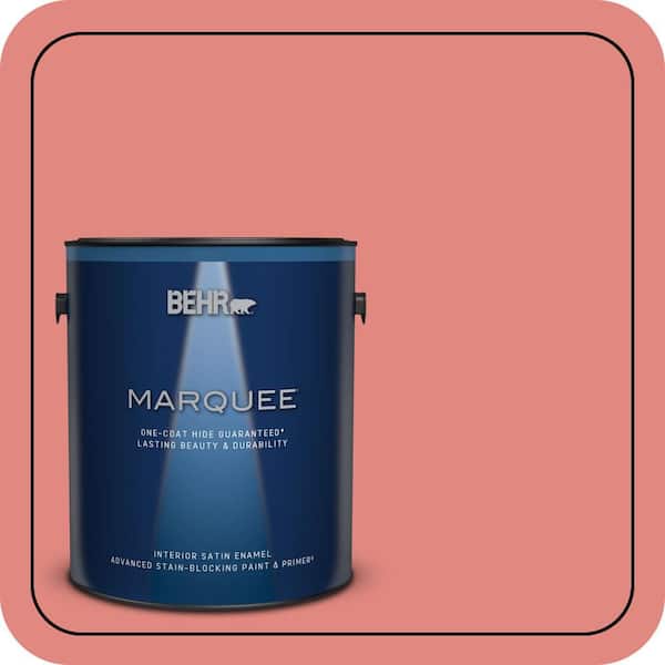 BEHR MARQUEE 1 gal. #170D-5 Mellow Coral Satin Enamel Interior Paint & Primer