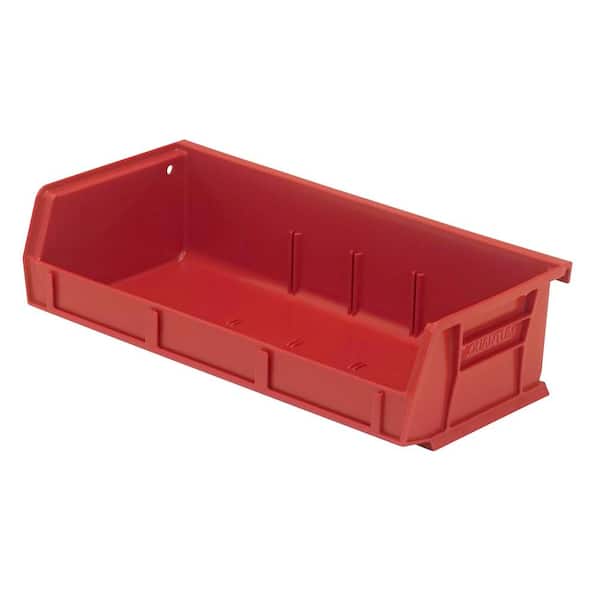 QUANTUM STORAGE SYSTEMS Ultra Series 1.54 qt. Stack and Hang Bin in Red (8-Pack)