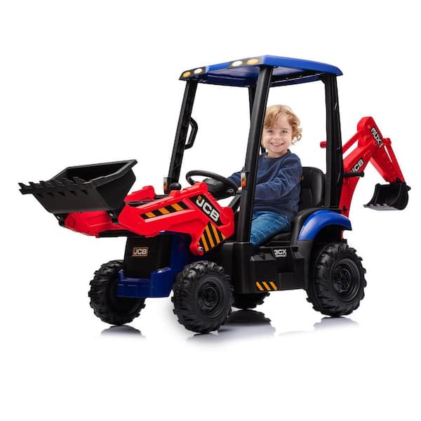 Garvee Hetoy 4 in 1 Ride on Tractor, Removable Tent, 12V Battery Powered Electric Vehicle with Remote Control, Red