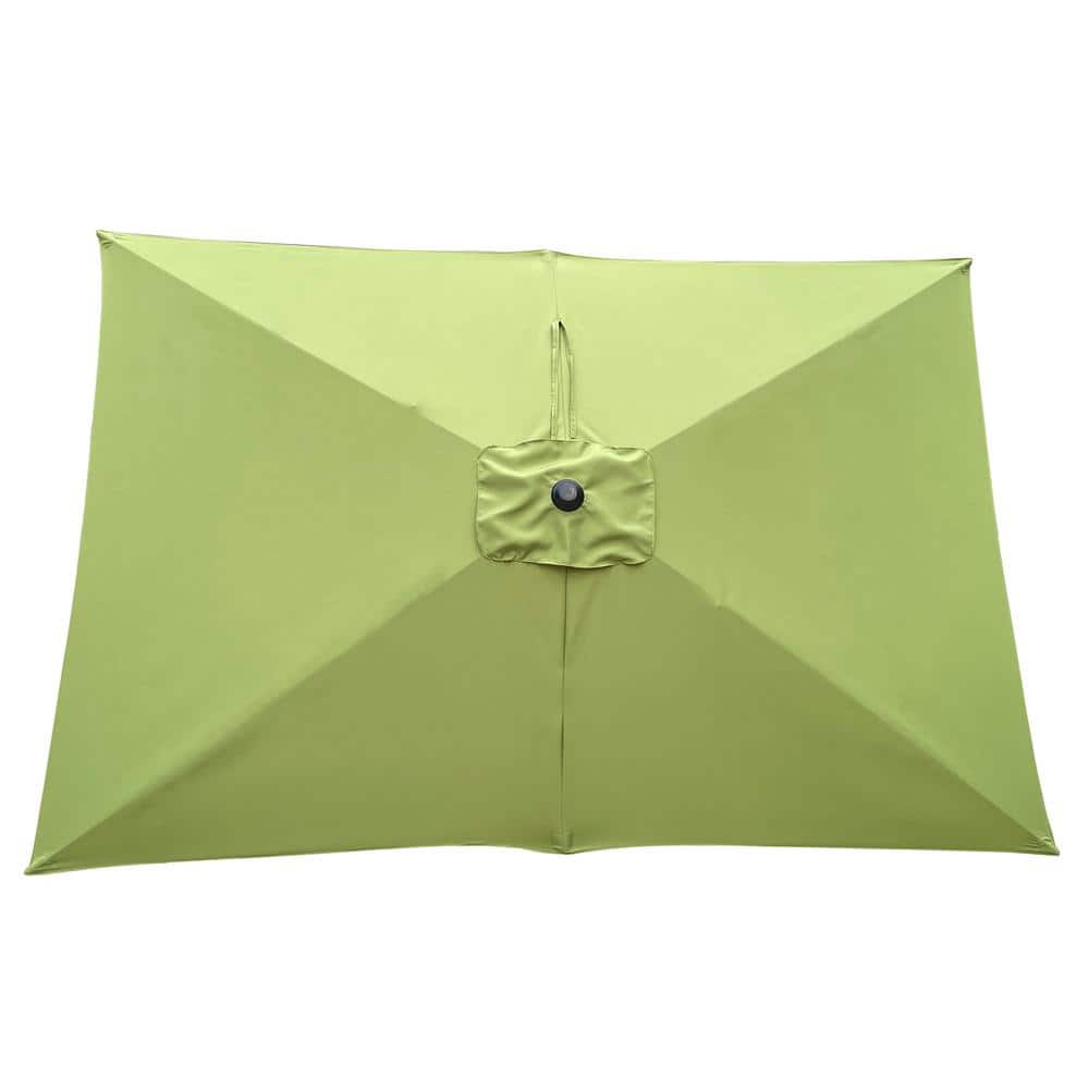 Lime Green 6x9ft Rectangular Outdoor Patio Umbrella with Crank and Tilt