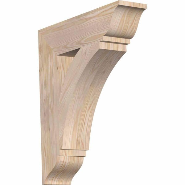 Ekena Millwork 5.5 in. x 28 in. x 24 in. Douglas Fir Thorton Traditional Smooth Bracket