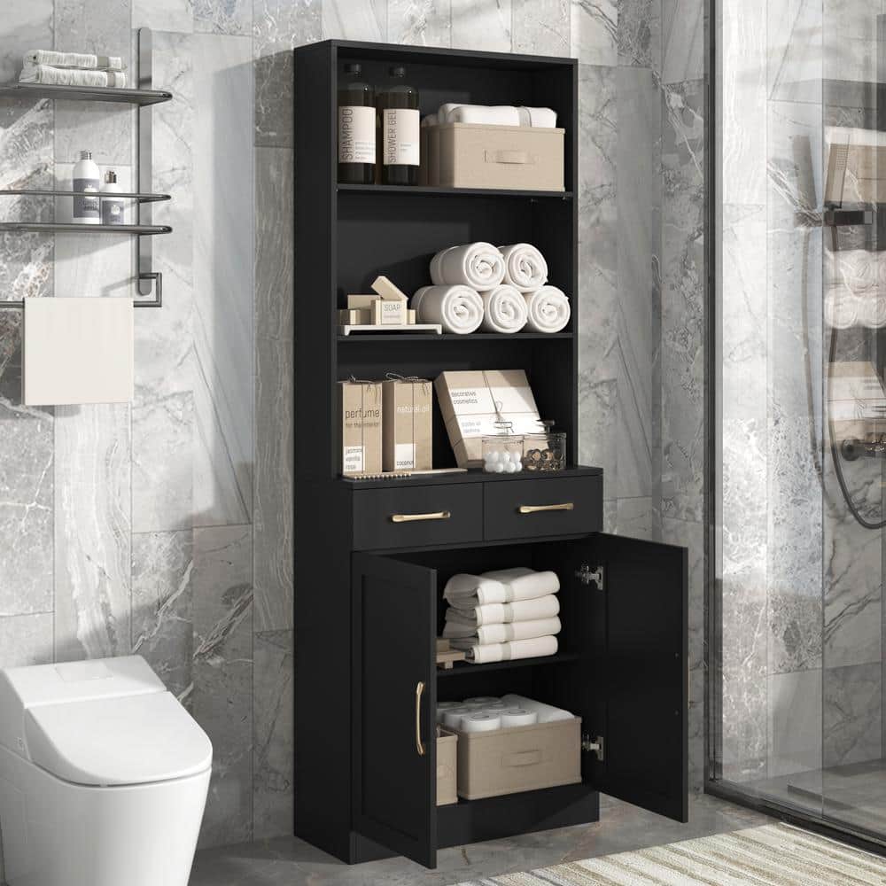 25.9 in. W x 11 in. D x 70 in. H Wood Ready to Assemble Bathroom Storage Ca