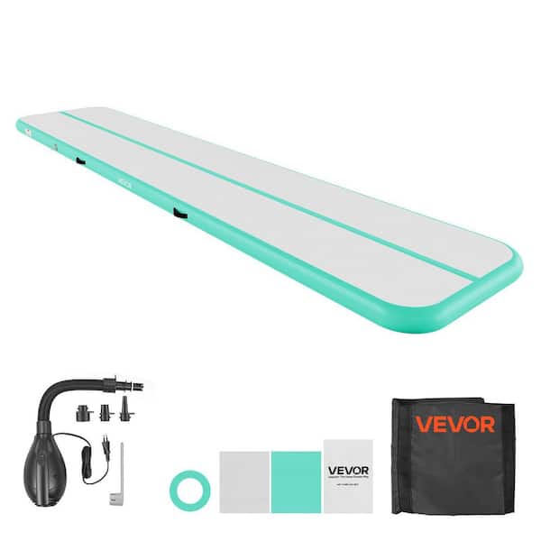 16.4 ft. Inflatable Gymnastics Air Mat 4 in. Thick 54.12 sq. ft. Tumble Track Exercise Mat for Beach/Gym/Yoga Mint Green