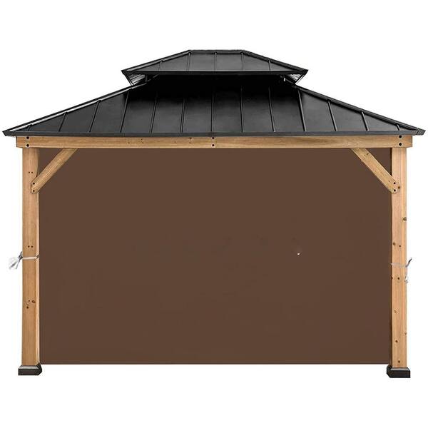 Terracemaster 10 ft. x 10 ft. Outdoor Gazebo Only 1P Sidewall Brown