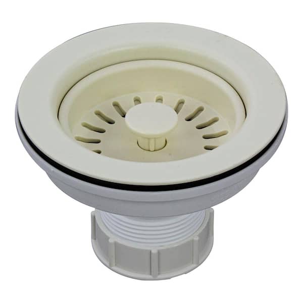 Transolid 3.5 in. Plastic Strainer in Biscuit
