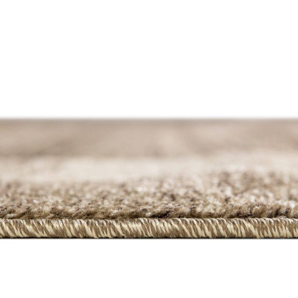 Angelica Light Brown and Ivory 7'x10' Easy-Care Area Rug