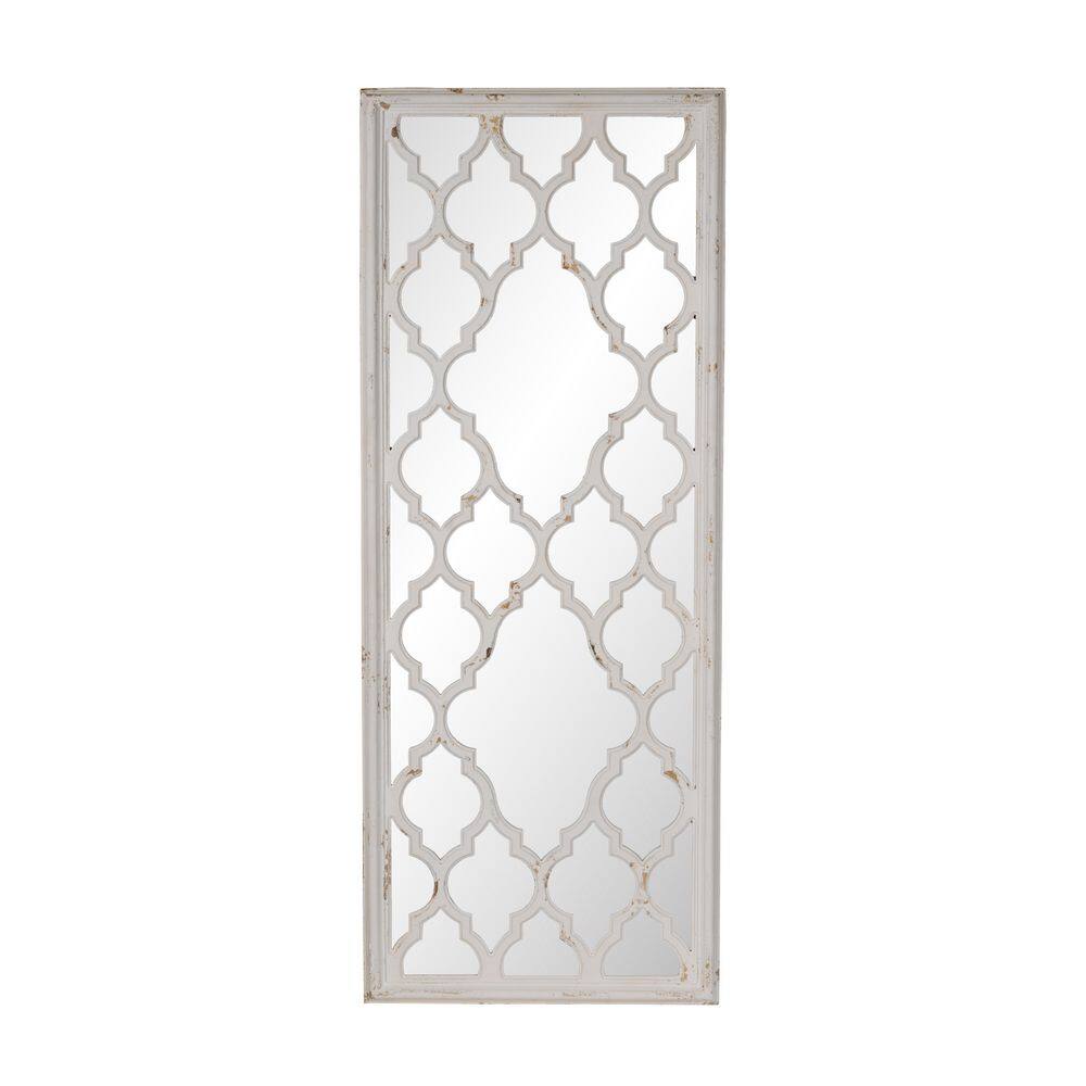 Distressed White 24 in. W x 59.4 in. H Rectangle Wood Full Length Mirror