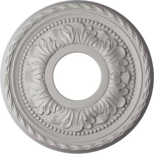 7/8 in. x 11-3/8 in. x 11-3/8 in. Polyurethane Palmetto Ceiling Medallion, Ultra Pure White