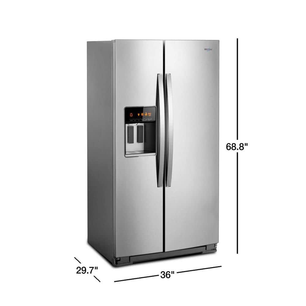 fingerprint resistant stainless steel side by side refrigerator