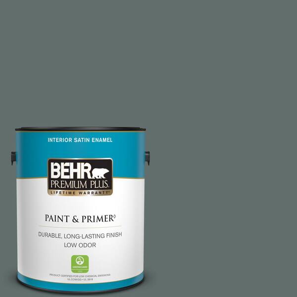 BEHR PREMIUM PLUS 1 gal. #PPU12-19 Mountain Pine Satin Enamel Low Odor Interior Paint & Primer