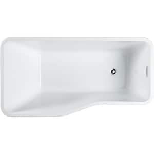 Florence 59.04 in. Acrylic Flatbottom Non-Whirlpool Freestanding Bathtub in Glossy White