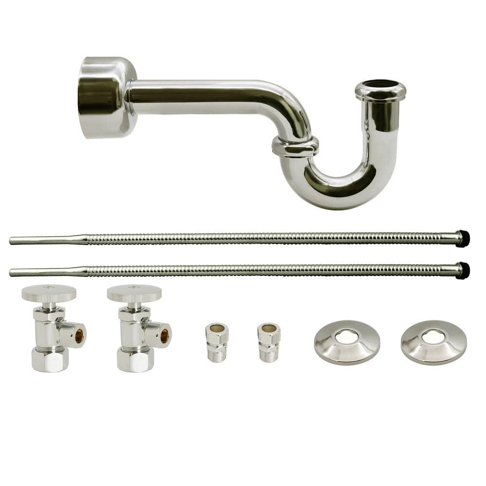 Westbrass Standard Pedestal Lavatory Supply Kit, Polished Nickel D1538L-05  - The Home Depot