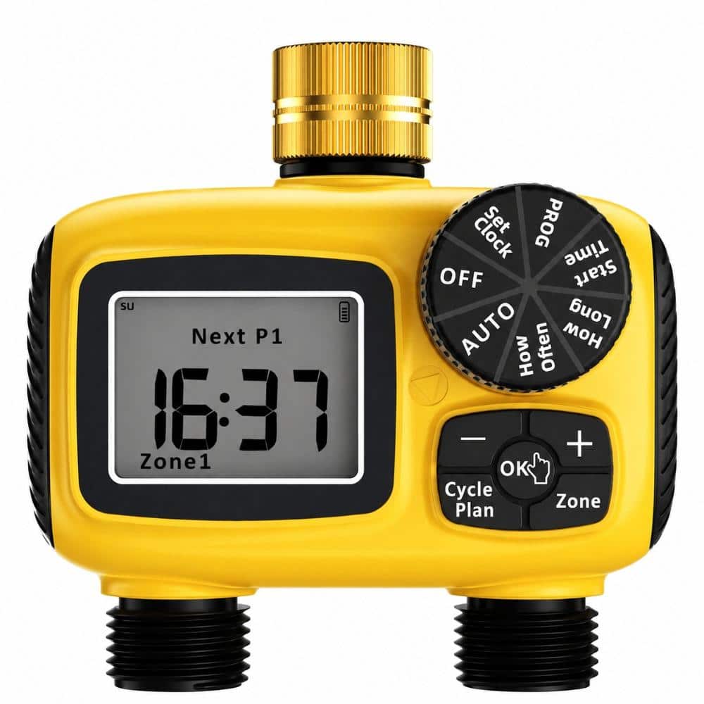 2-Zone Programmable Sprinkler Timer with Brass Swivel, Rain Delay and Auto Irrigation Controller for Garden, Lawn price history on PriceWatchPro