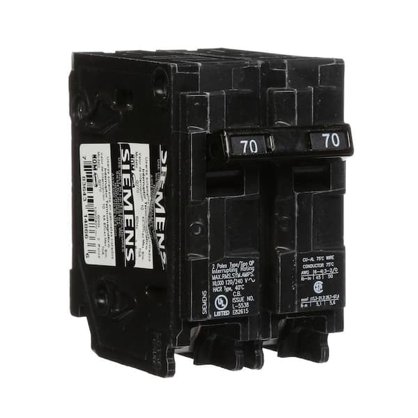 Siemens 70 Amp Double Pole Type QP Circuit Breaker Q270 The Home