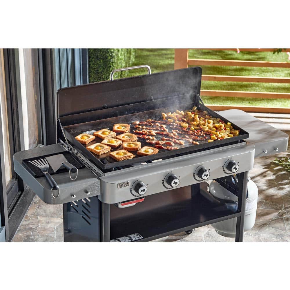 Weber 36-Inch Black Propane Gas Griddle with Side Tables