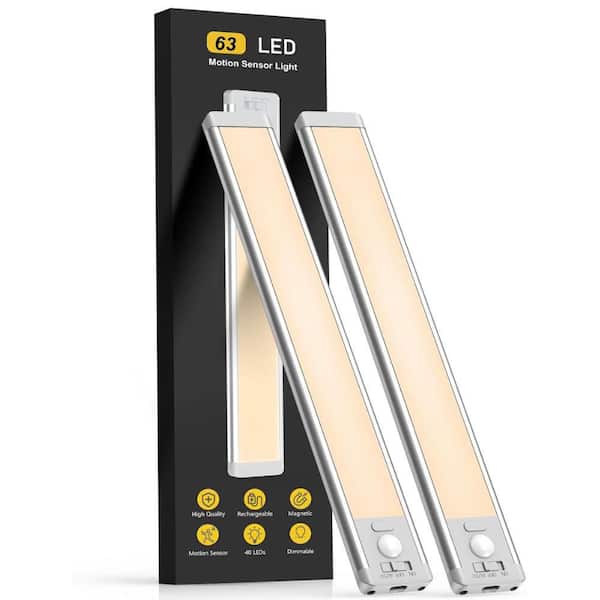 2-Watt LED Lamp, Under Cabinet Lights with Motion Sensor Light, Magnetic Dimmable Closet Lights, 2 Pack