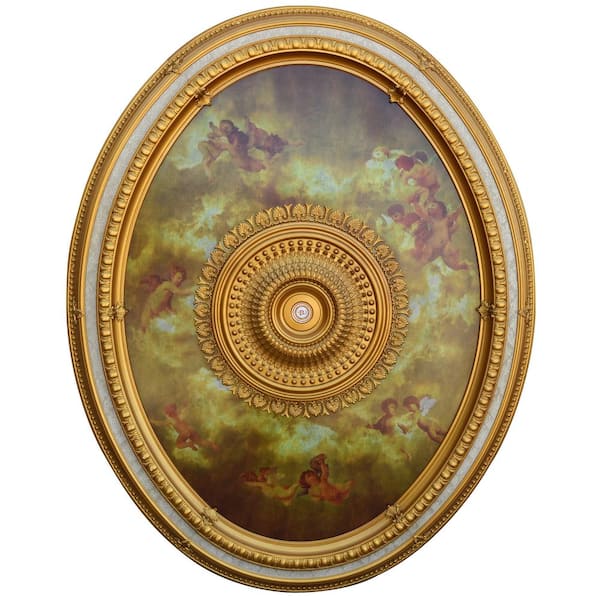 AFD 79 in. x 4 in. x 63 in. Classical Large Oval Chandelier Polysterene Ceiling Medallion Moulding