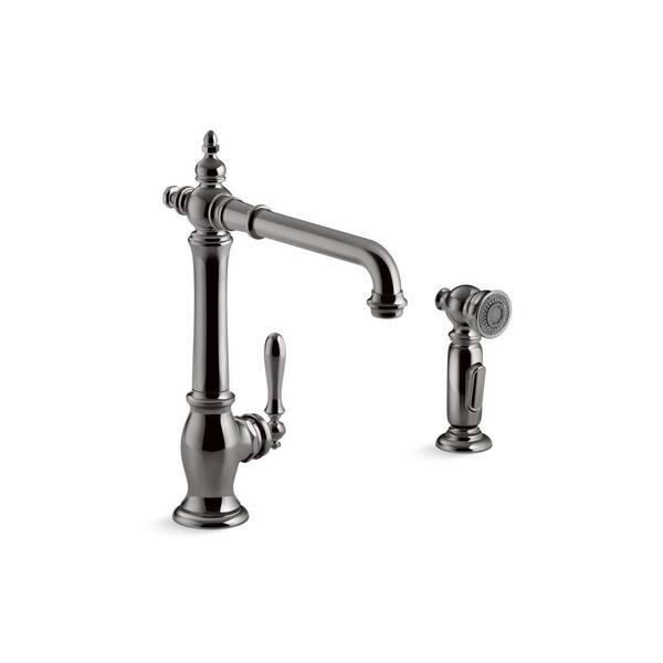 KOHLER Artifacts Single-Handle Standard Kitchen Faucet in Vibrant Titanium