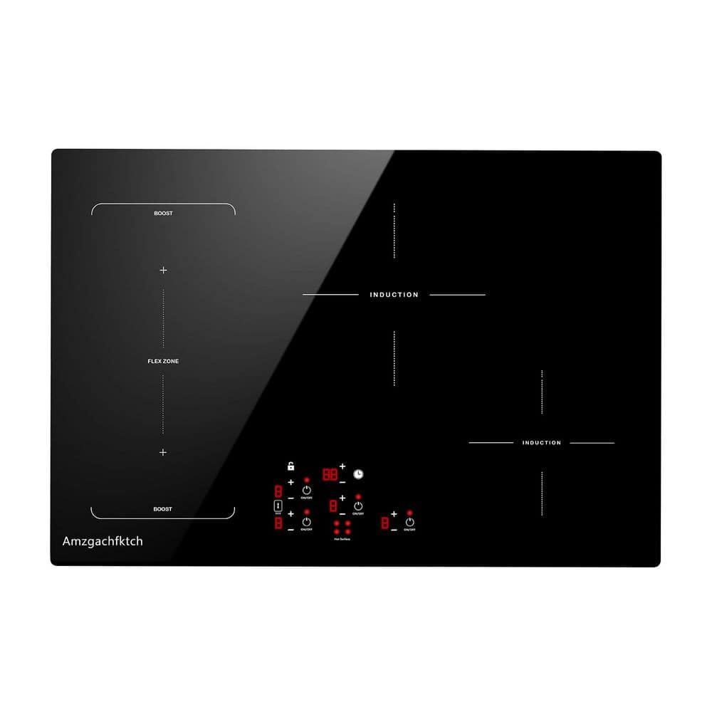 Cooktop 30 in. 4-Burner Built-In Electric Stove 9000W Induction Cooktop with Bridge-SYNC, Booster, Timer and Child Lock