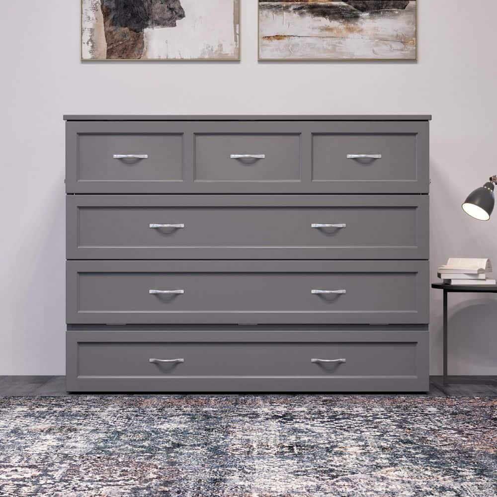 Northfield White Full Murphy Bed Chest with Drawers